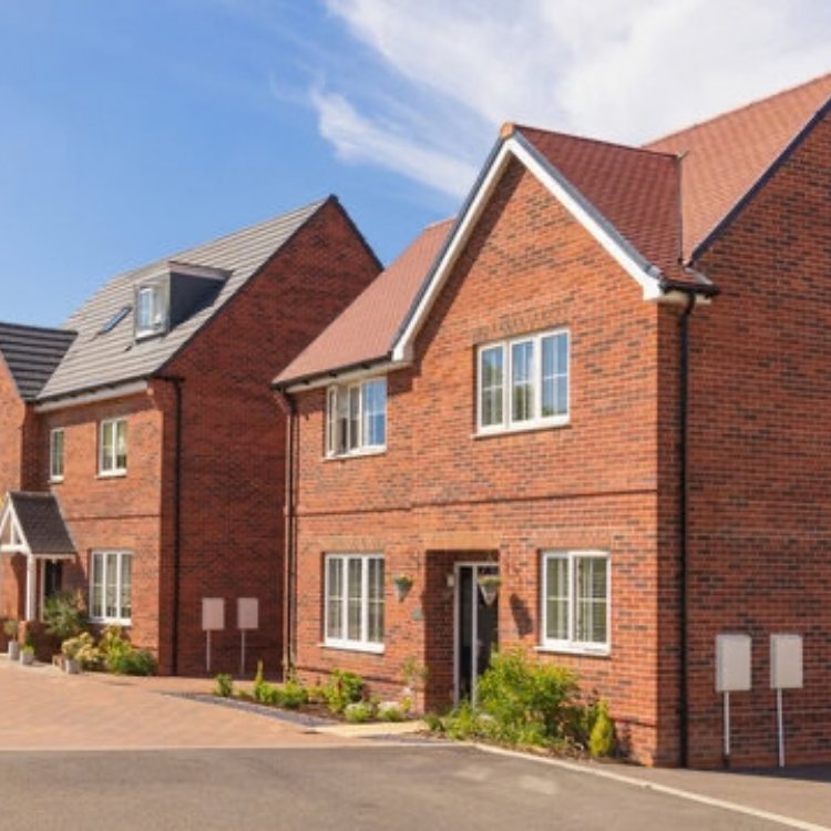 A red brick new-build house